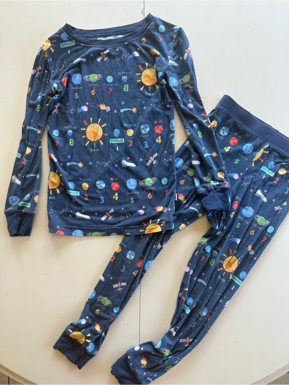 Kids Space-Print Navy Pajama Set